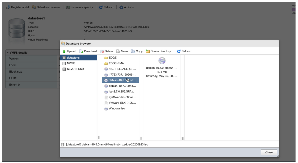 Refresh Datastore Browser