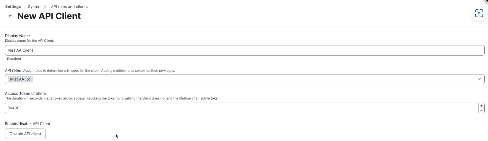 Configure New API Client