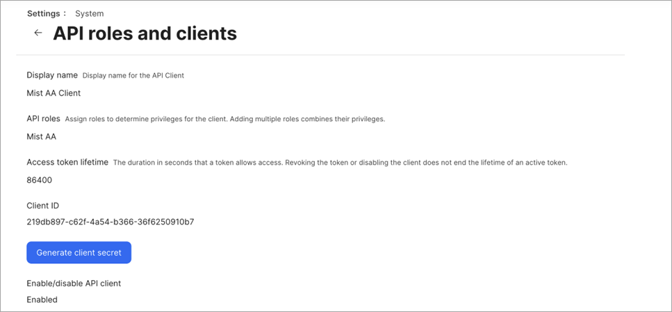Generate Client Secret