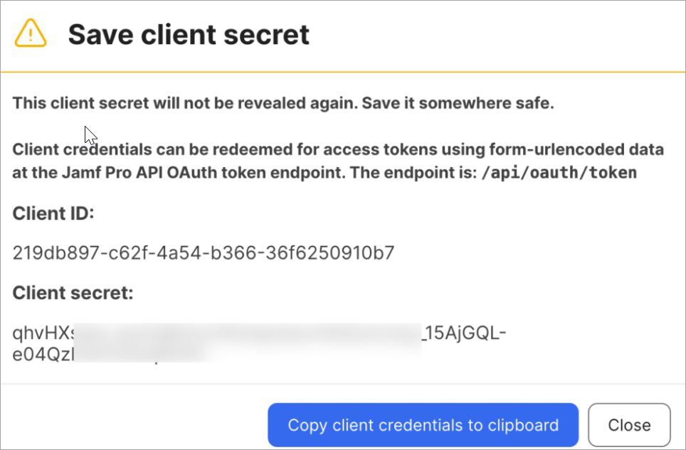 Client Secret Details