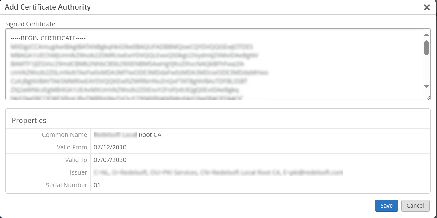 Add Certificate Authority