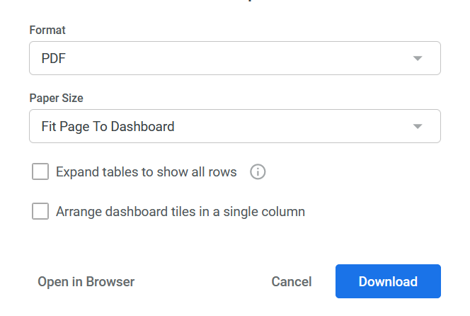 Report Download Window