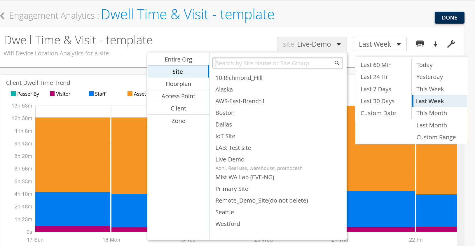 Engagement Analytics Filter Options