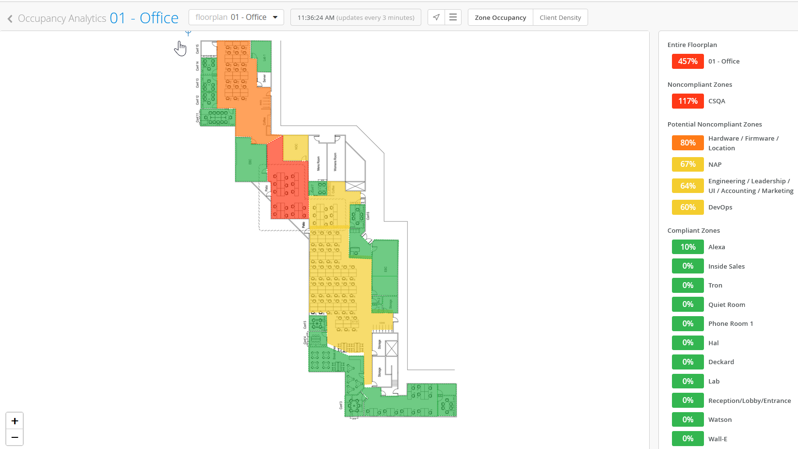 Occupancy Details on a Heatmap