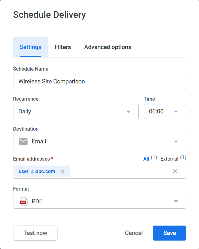 Schedule Report Delivery