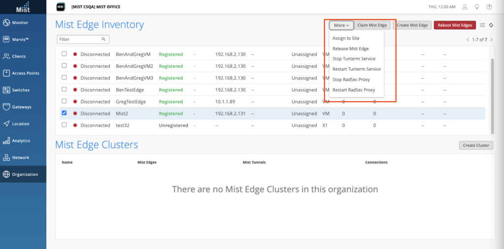 Edge Service Controls