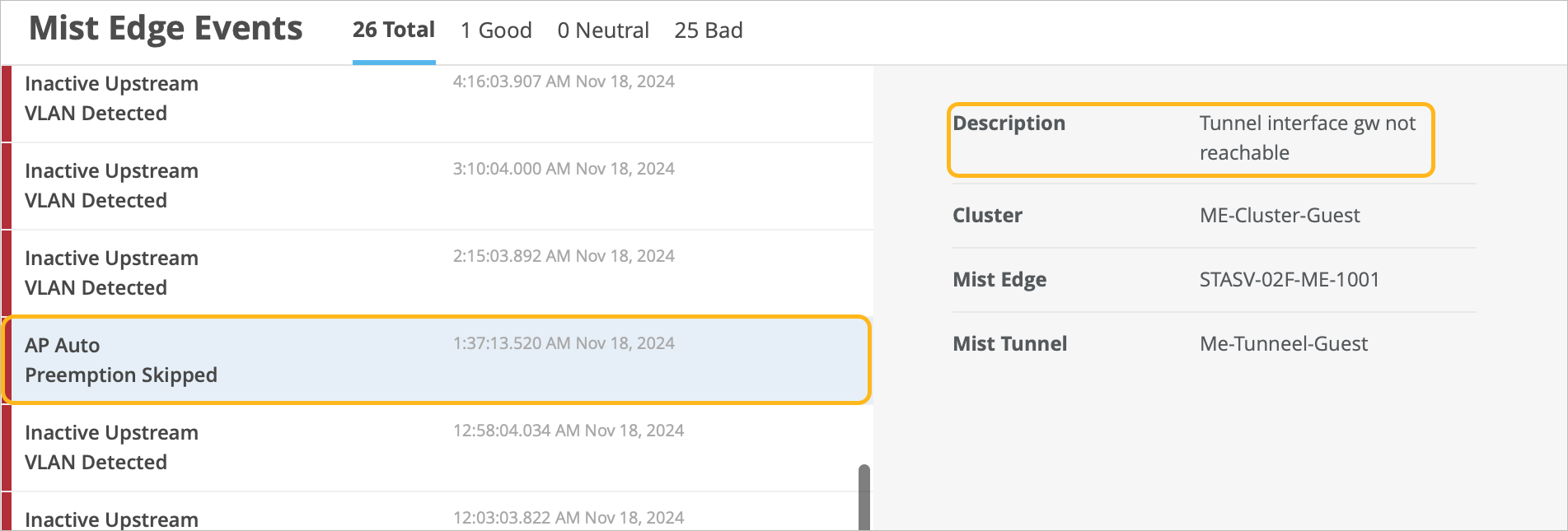 Skipped Auto-Preemption Event on the Insights Page