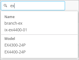 Example: Letters in the Search Box and Results in the Drop-Down List