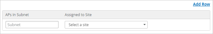 Subnet/Site Table for Auto-Provisioning