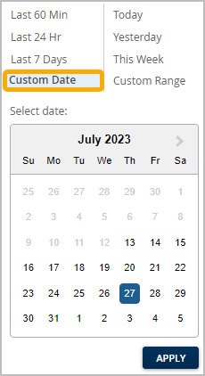 Example: Selecting a custom date