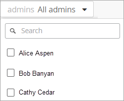 Example: Admin drop-down list