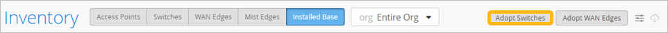 locations of the Installed Base and Adopt Switches button