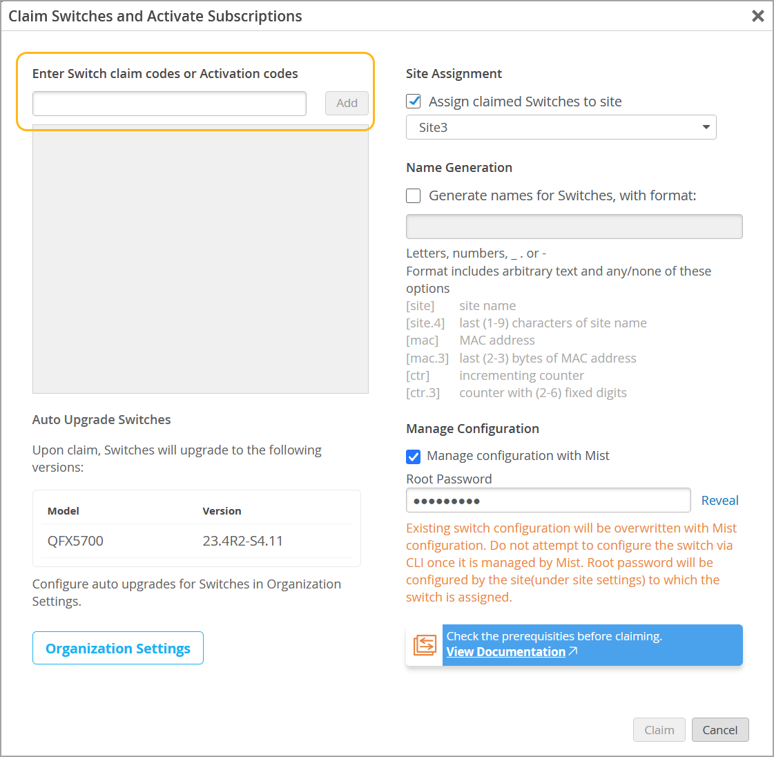 where to enter codes in the pop-up window
