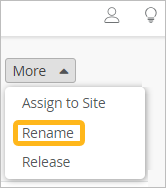 the More button and the Rename option