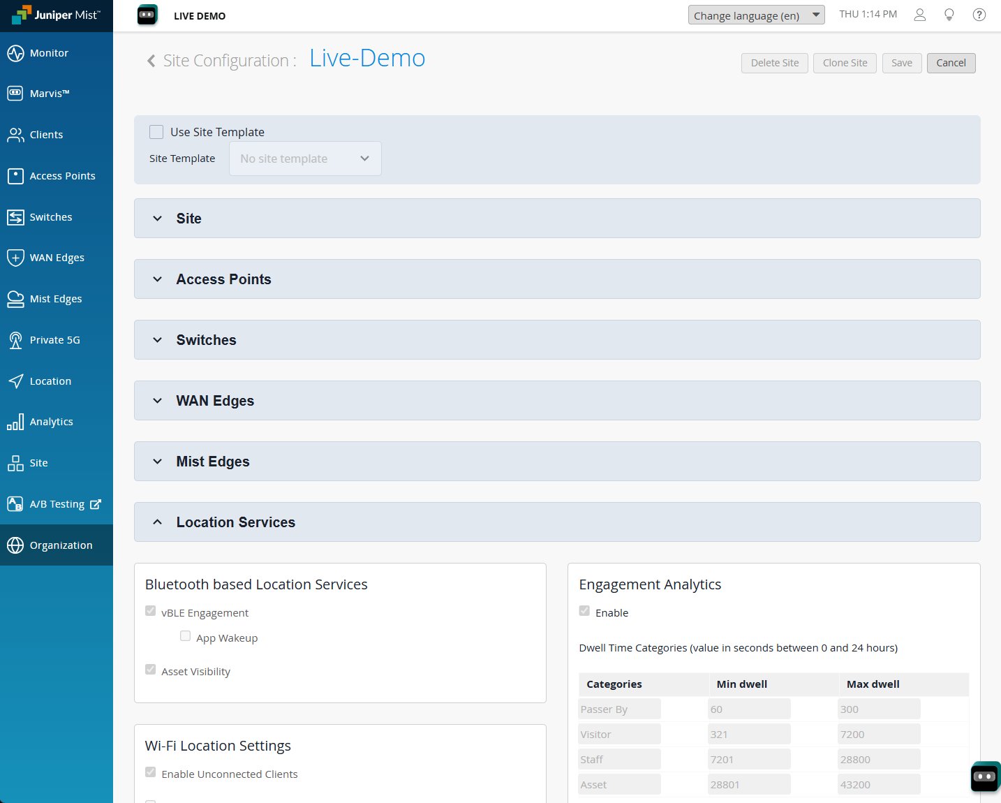The Site Configuration Page