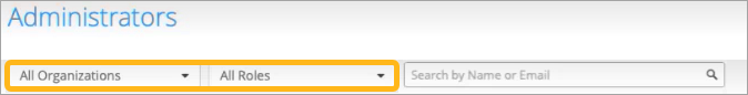 Filter Drop-Down Menus on the Administrators Page