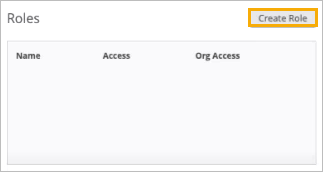 Roles Section and Create Role Button