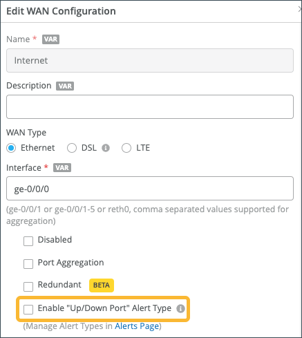 Marking LAN Port or WAN Interface as Critical Interface