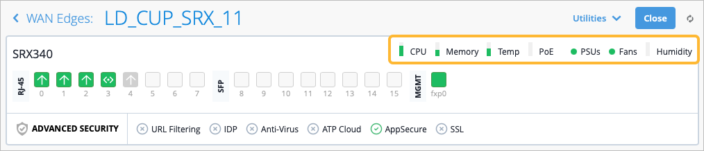 CPU, Memory, and other status icons