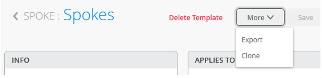 Selecting Clone Option for Template