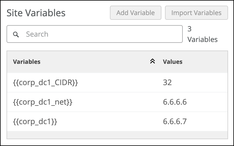 Site Variables