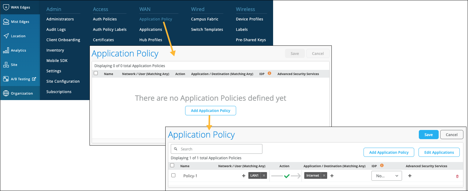 Organizational-Level Application Policy
