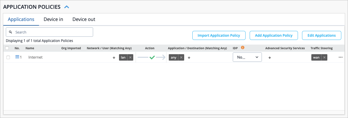 Application Policy Configuration
