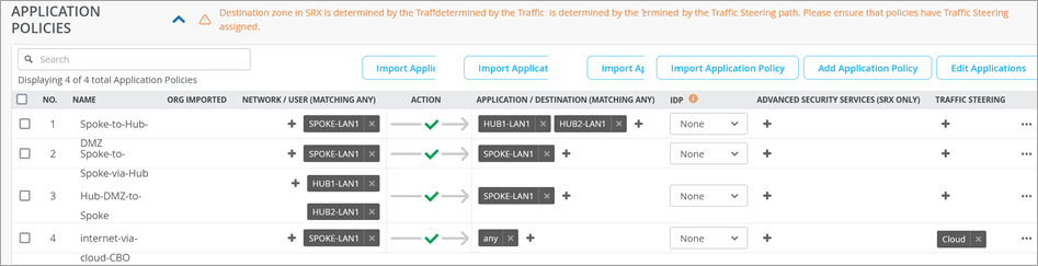 Change Application Policies