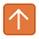 Orange square icon with white upward arrow indicating upload or upvote action.