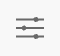 Three horizontal sliders icon representing settings or adjustments.