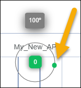 cropped image of the floorplan, focusing on the green dot for orientation