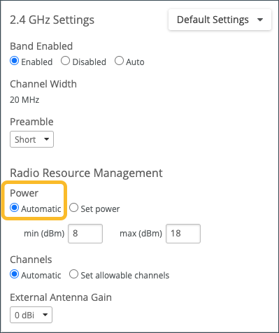 Set Power for all APs in a Site