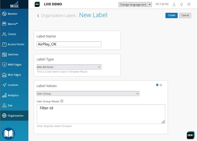 Example: Adding a New Label with AAA Attribute