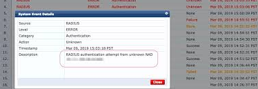ClearPass NAD Error