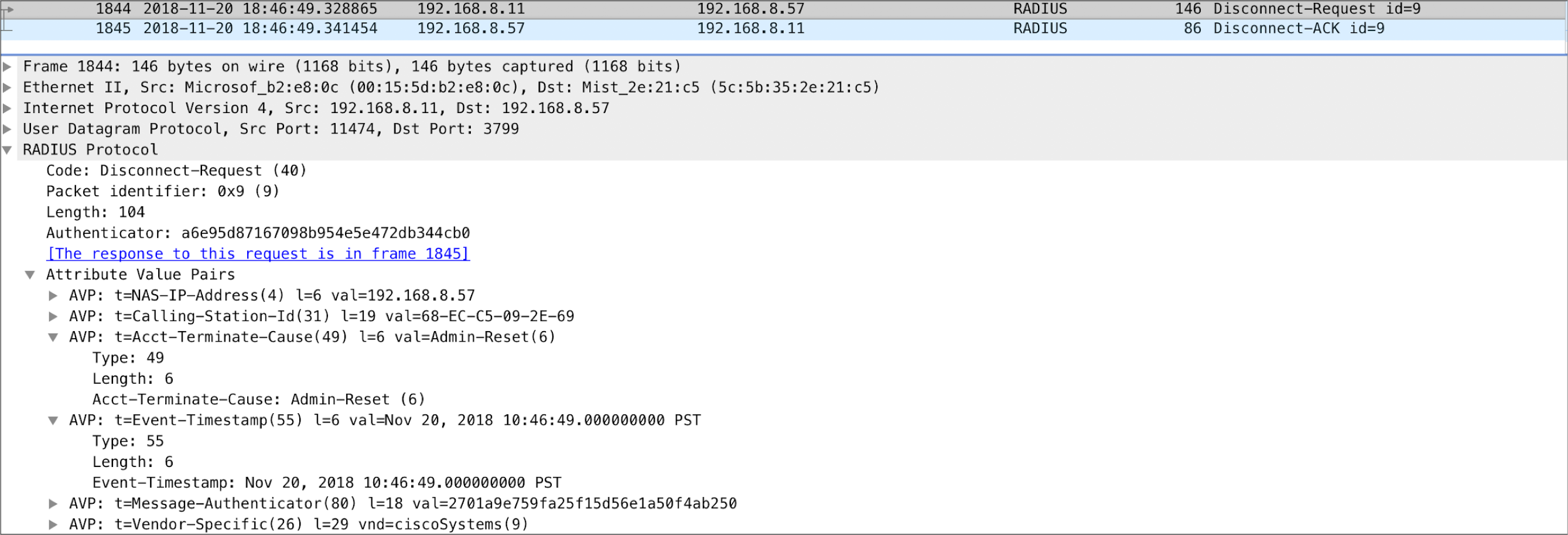 Disconnect-Request Example