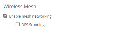 Wireless Mesh on the Site Configuration Page