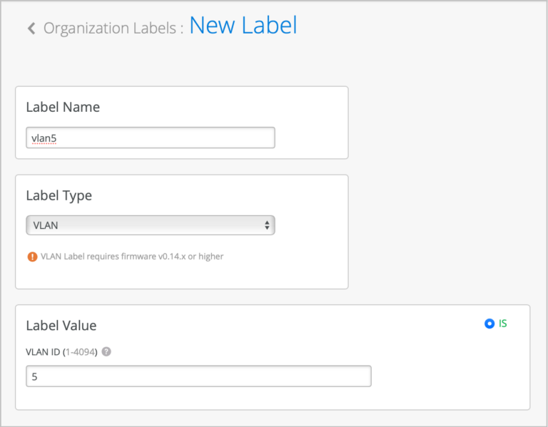 Example: Adding a VLAN Label