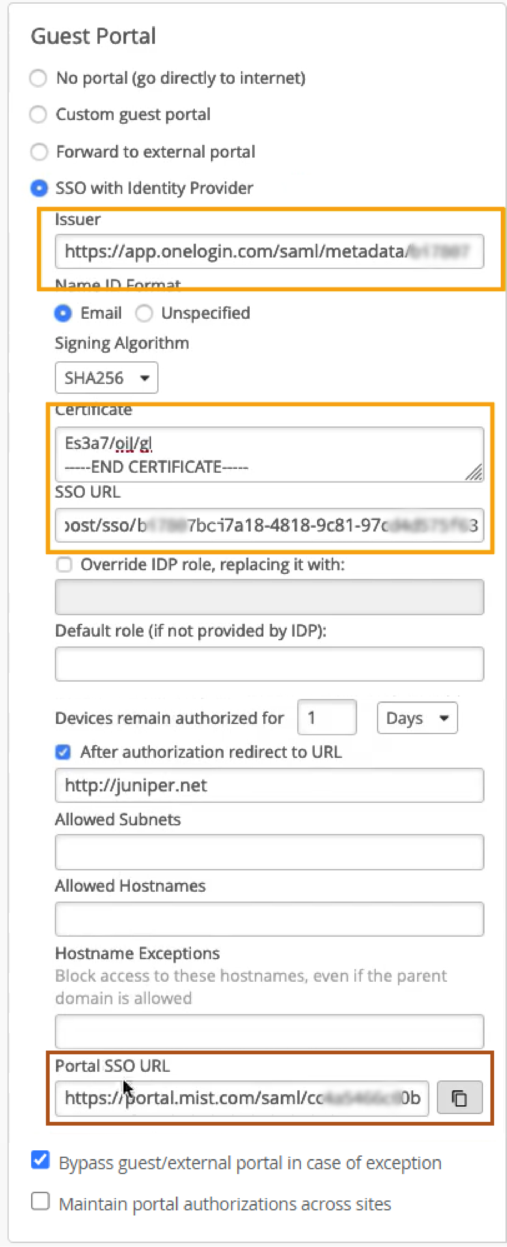 Configuration Details for OneLogin Interoperation
