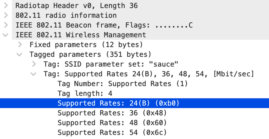 Example Beacon Frame