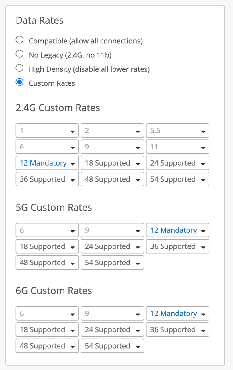 Custom Data Rate Configuration