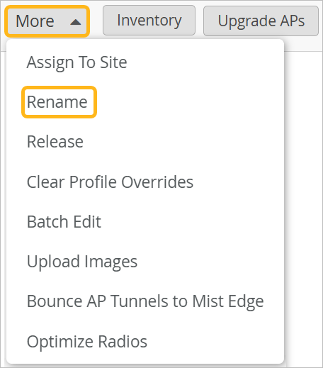 More Menu with Rename Option
