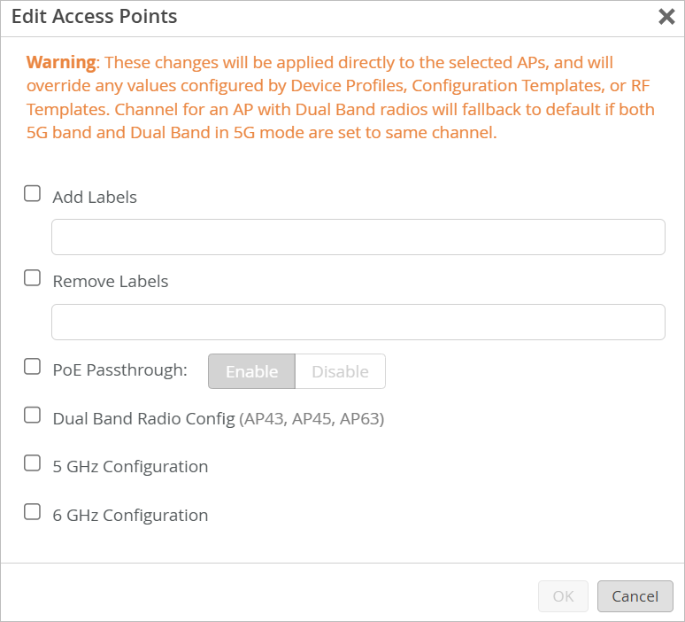 Edit Access Points Window