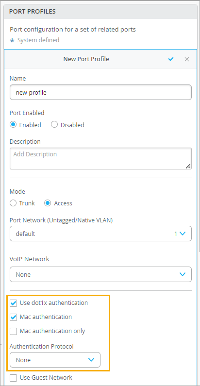 Enabling 802.1X and MAC Authentication