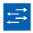 Blue square icon with three white arrows indicating settings or adjustments.