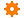 Orange gear icon representing settings or configuration options in software applications.