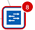 Settings icon with sliders and red circle indicating 8 notifications.