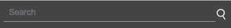 Search bar with text input field labeled Search and magnifying glass icon on dark gray background.