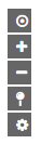 Vertical toolbar with icons: target, plus, minus, magnifying glass, gear.