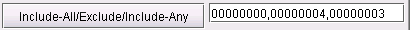 Dropdown for filtering options: Include-All, Exclude, Include-Any. Displaying values: 00000000, 00000004, 00000003.