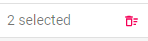 2 items selected with delete option